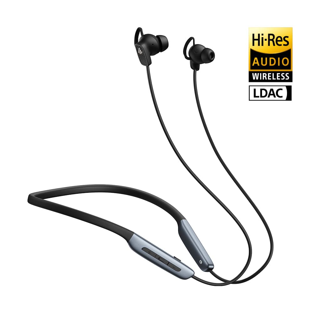 黒いEDIFIER W280NB Proのネックバンド型ワイヤレスイヤホン