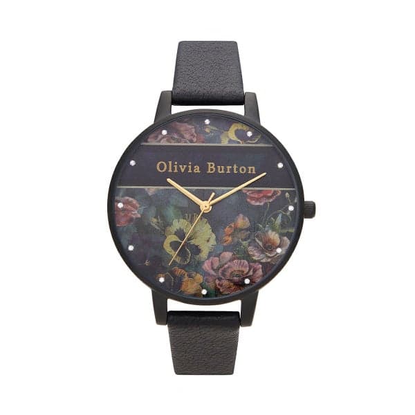 マットブラックとゴールドディテールのOLIVIA BURTON ヴァースティ ビッグ 38mm
