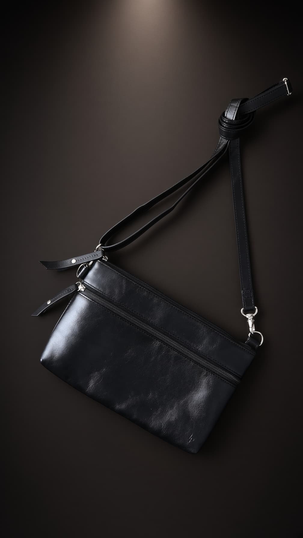 黒いLIFE POCKET Sacoche Walletのサコッシュ型ウォレット